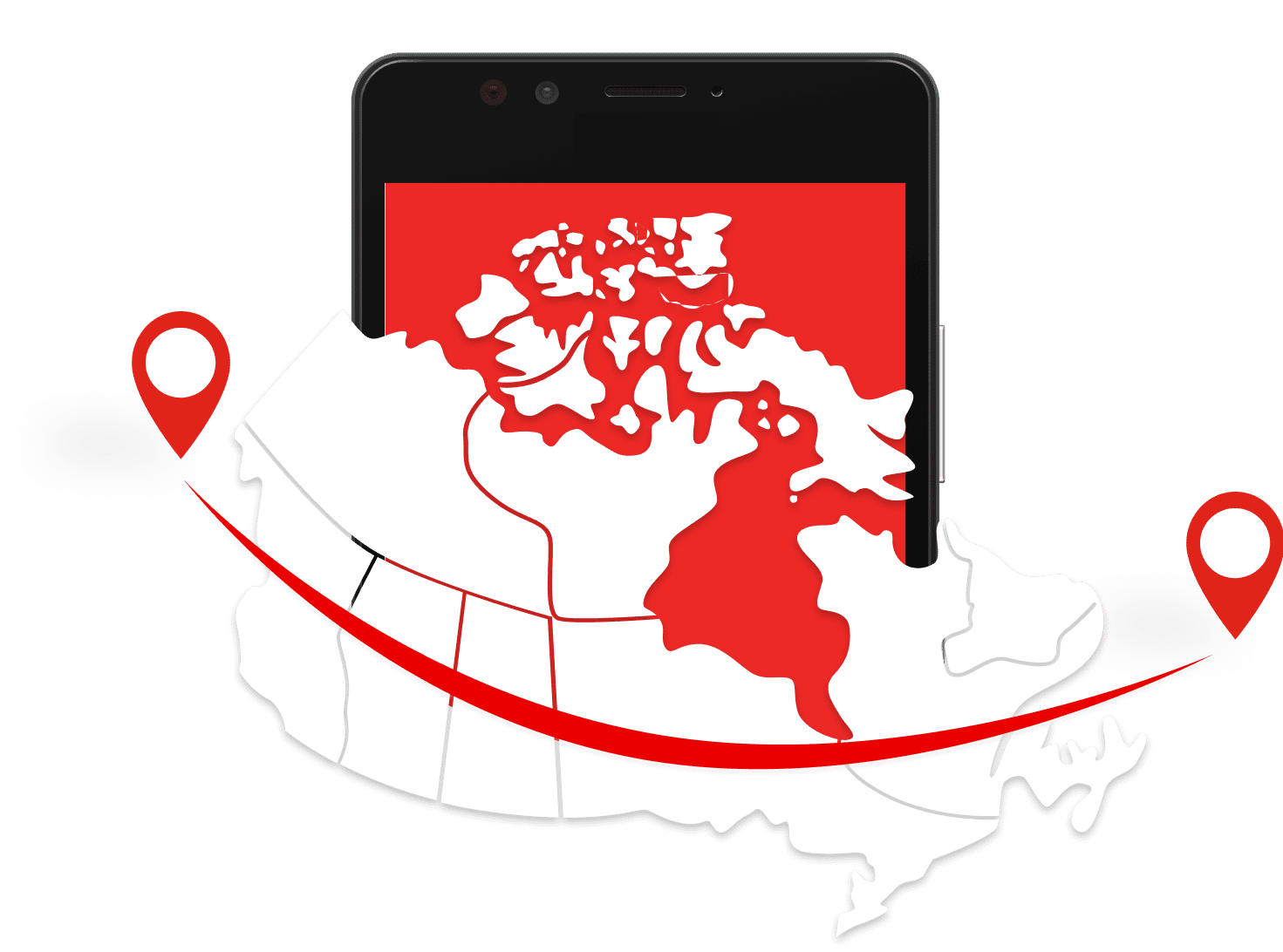 Phone with a Canada Map
