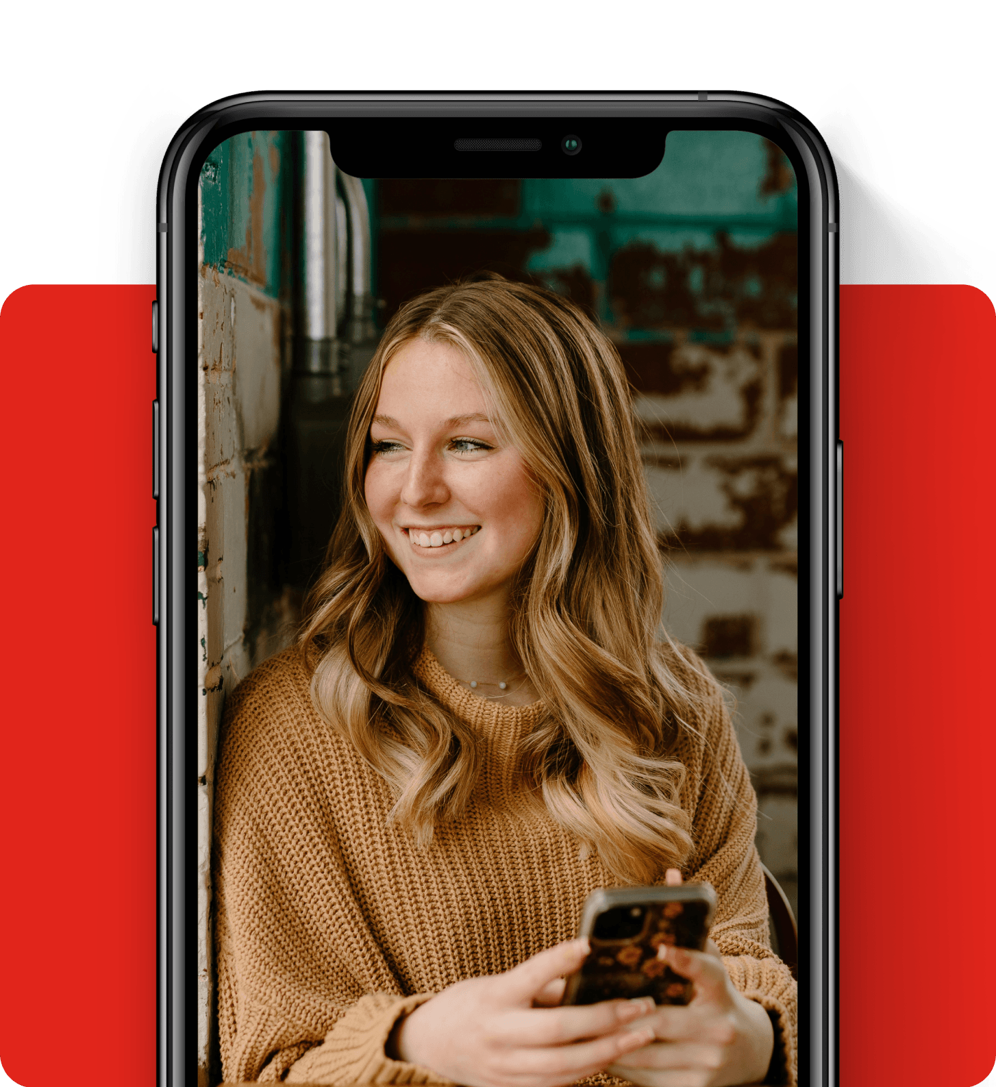 Smiling Girl With a Phone